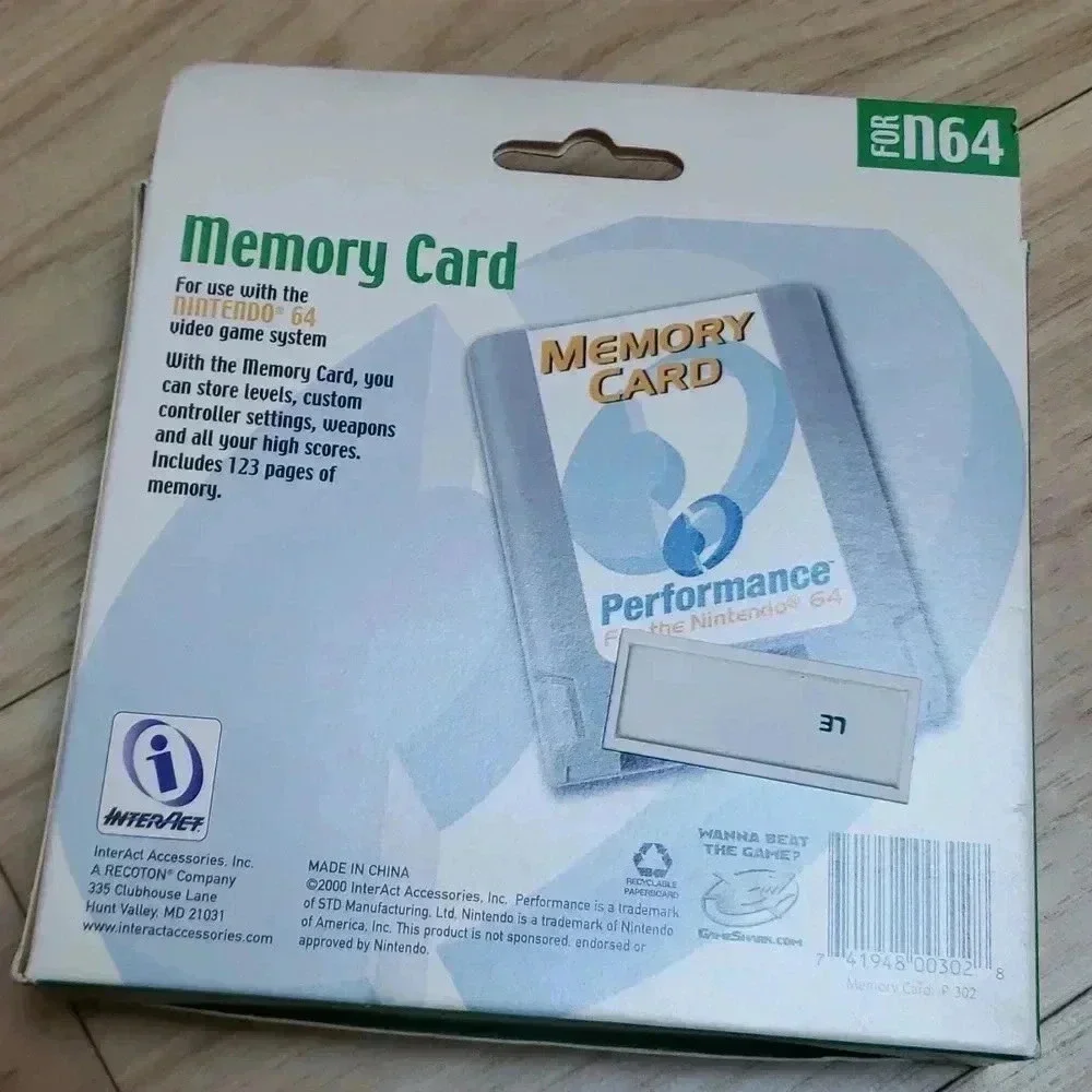 Performance Memory Card Plus for Nintendo 64 N64 NIB